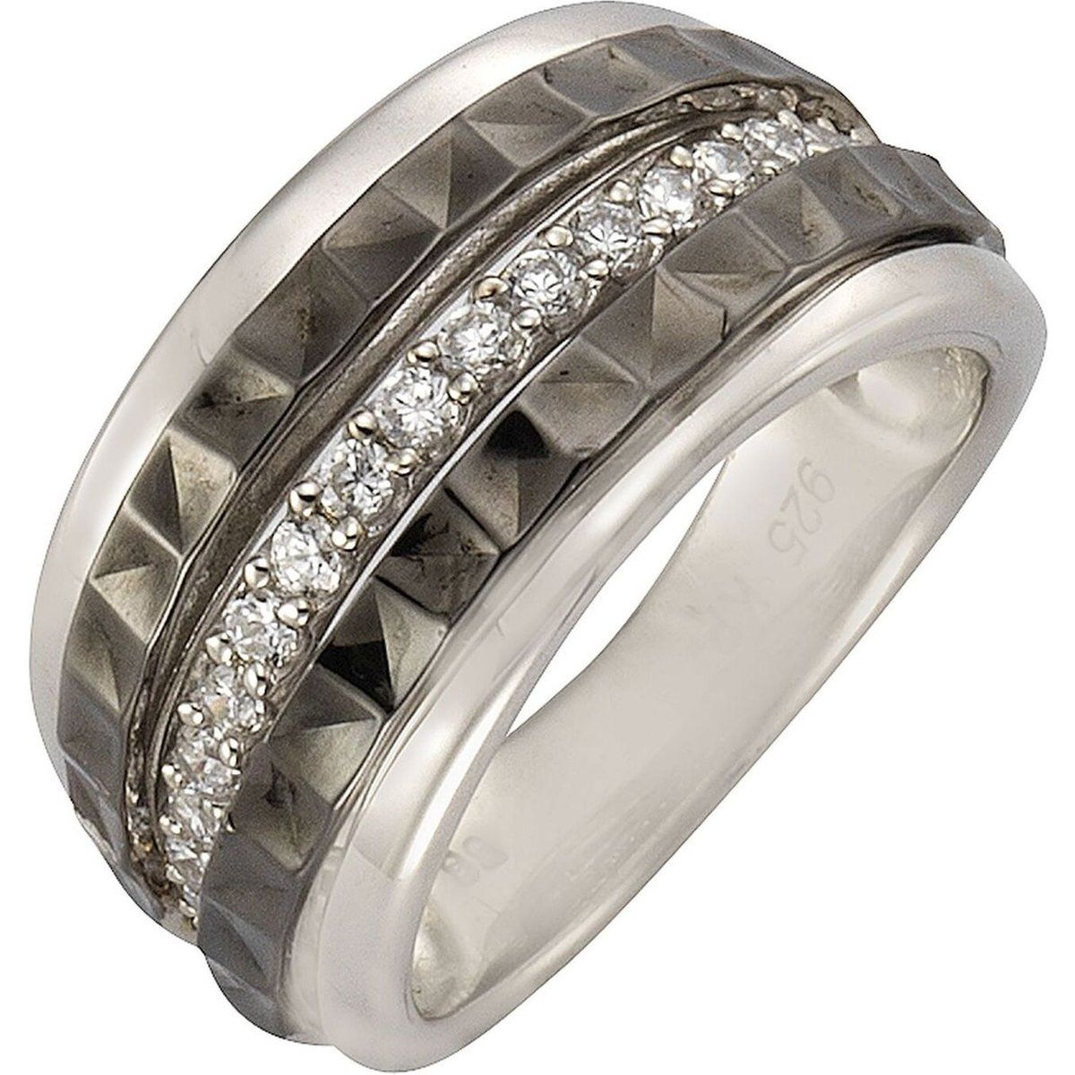 Silberner Ring mit Zirkonia-Besatz