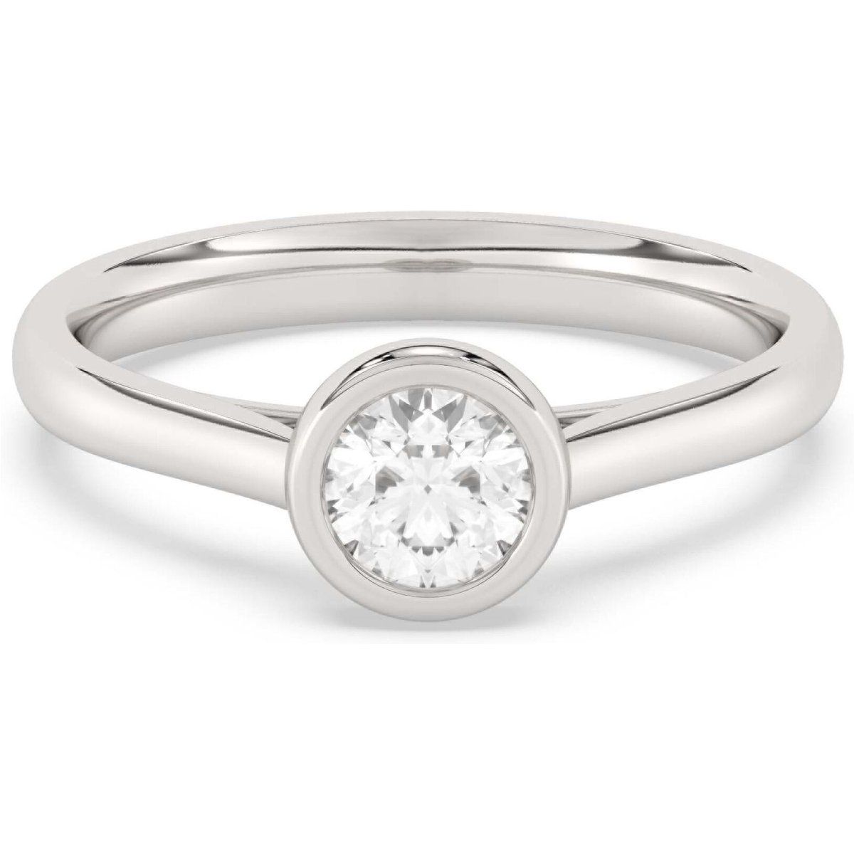 Solitärring mit Diamant in Zargenfassung