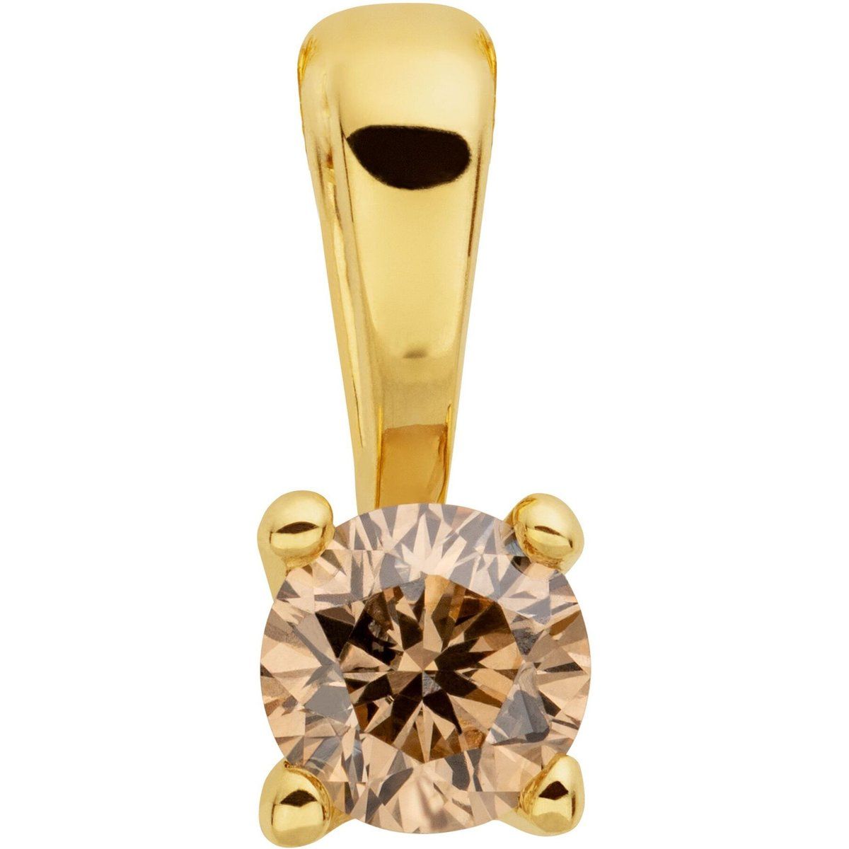 Solitär-Diamantanhänger in Gelbgold