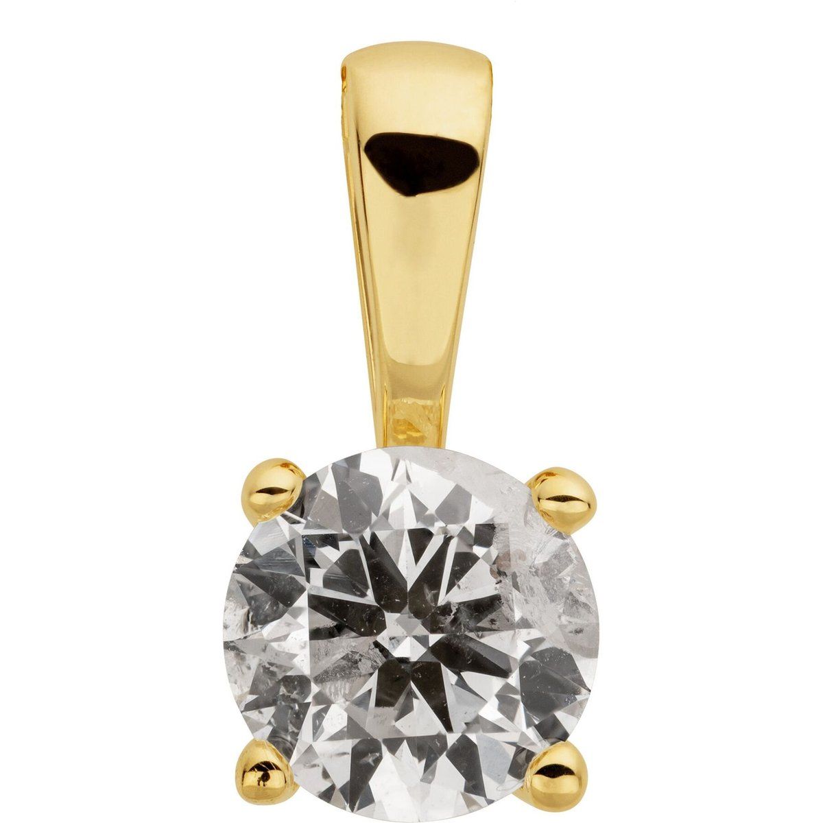 Klassischer Diamant Solitär Goldanhänger