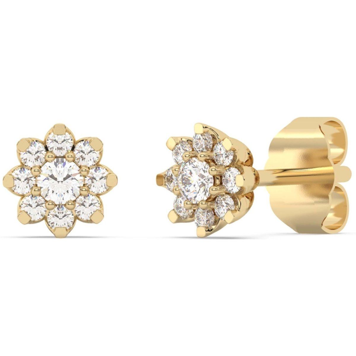 Florale Diamant-Cluster Ohrstecker