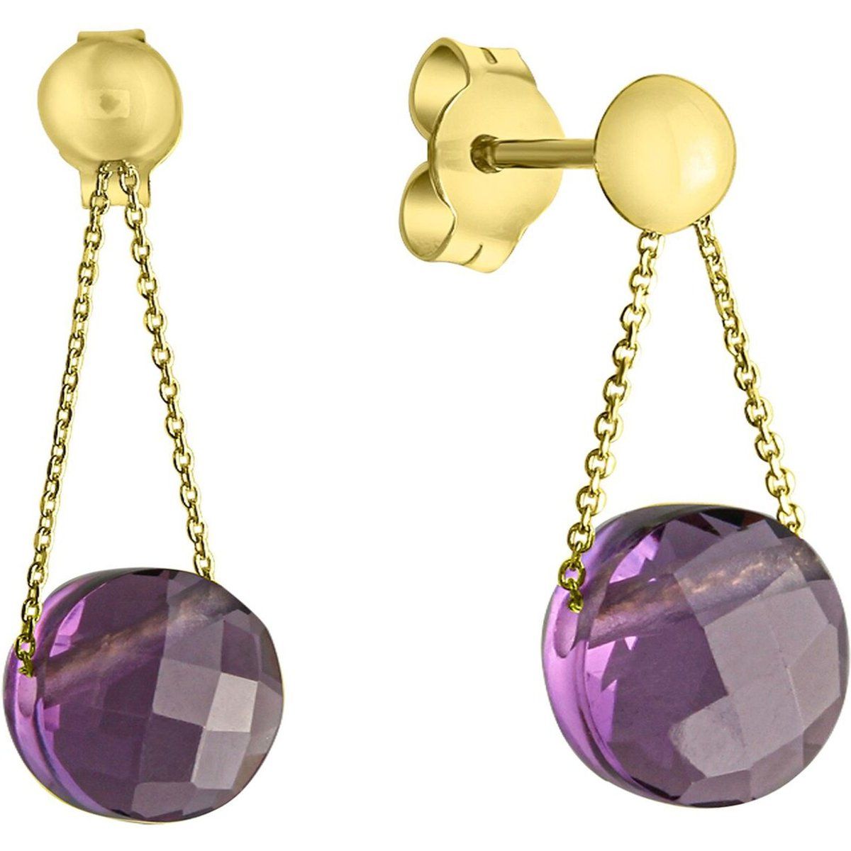 Amethyst Gold Tropfenohrringe