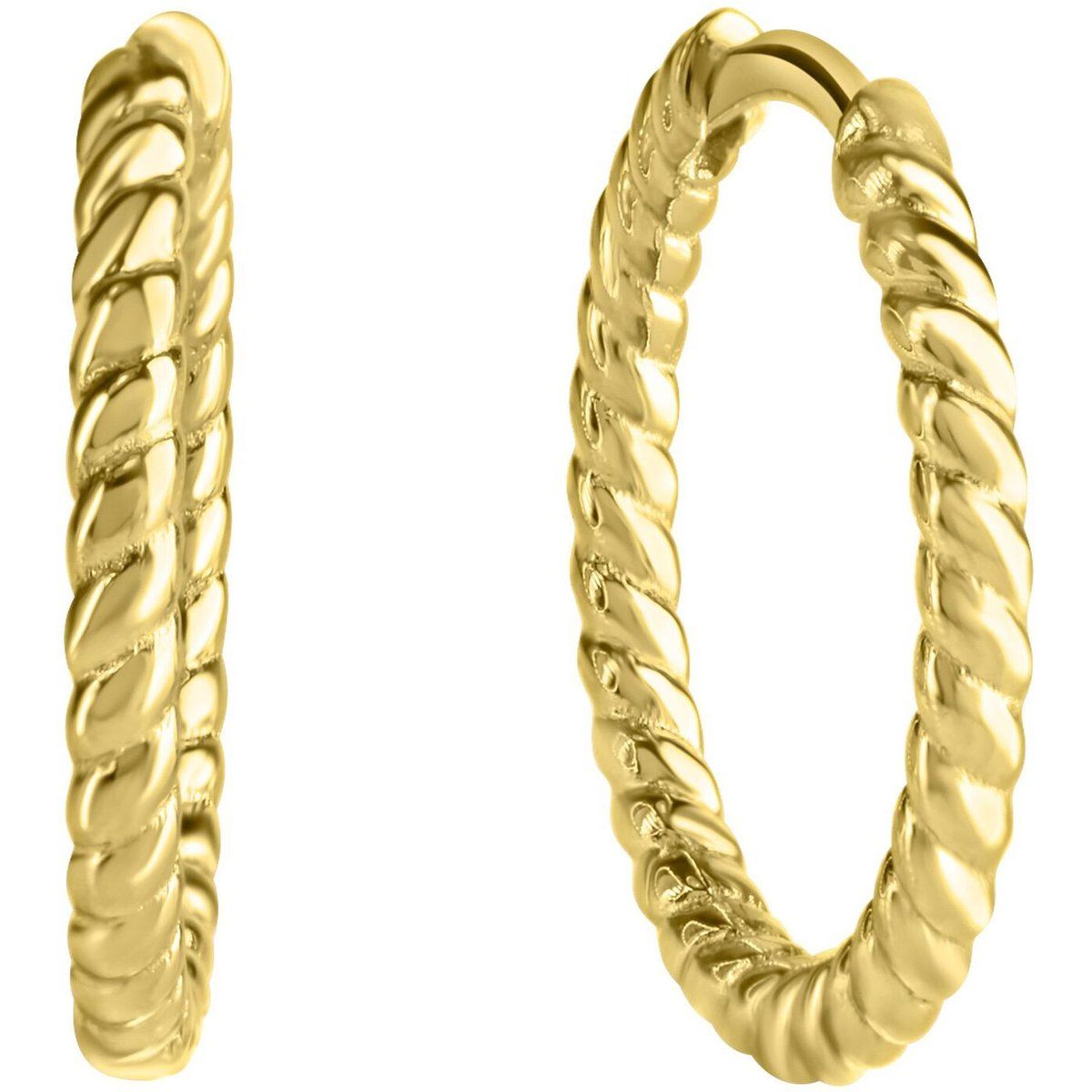 Vergoldete Creole im Twisted-Design