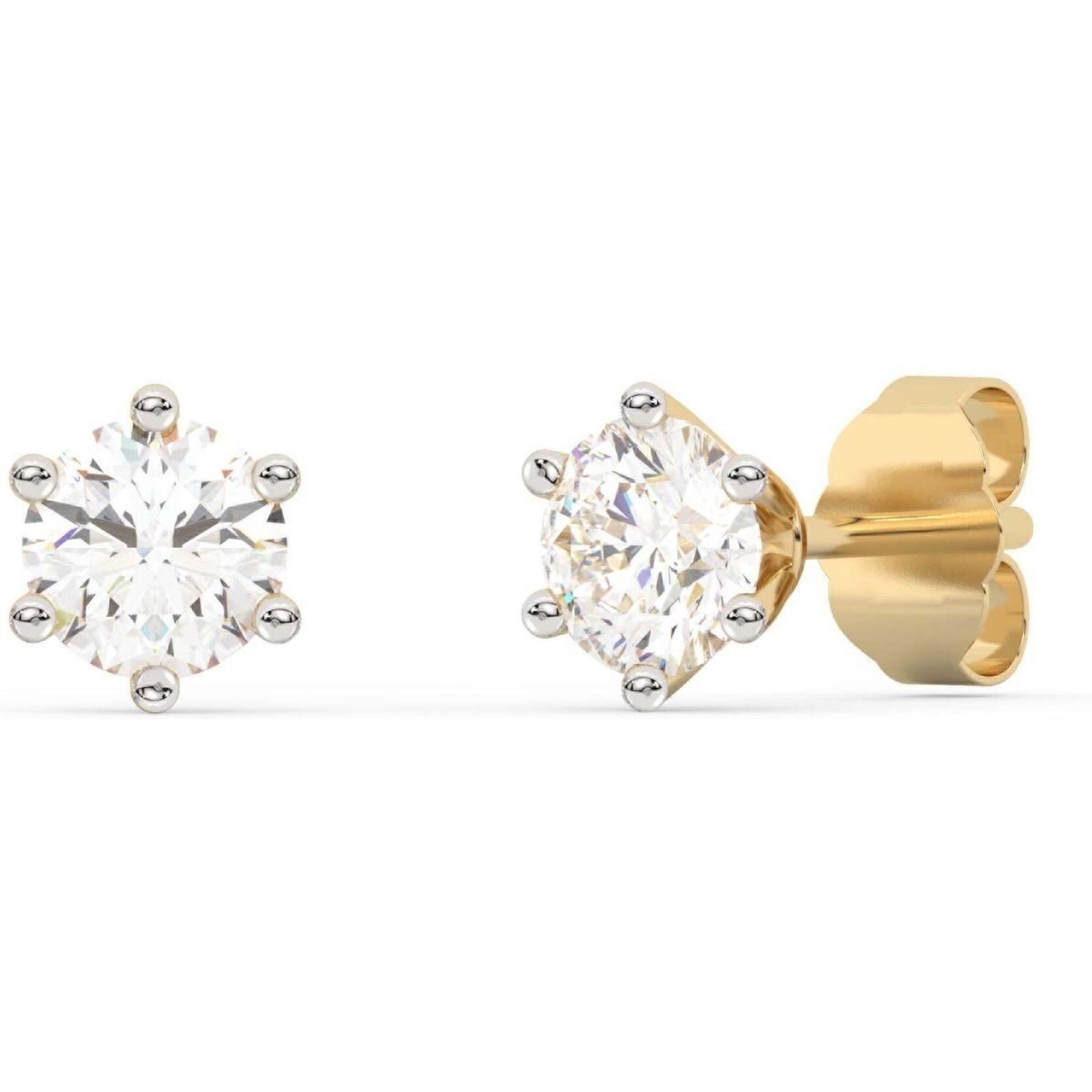 Labor-Diamant Ohrstecker aus Gelbgold