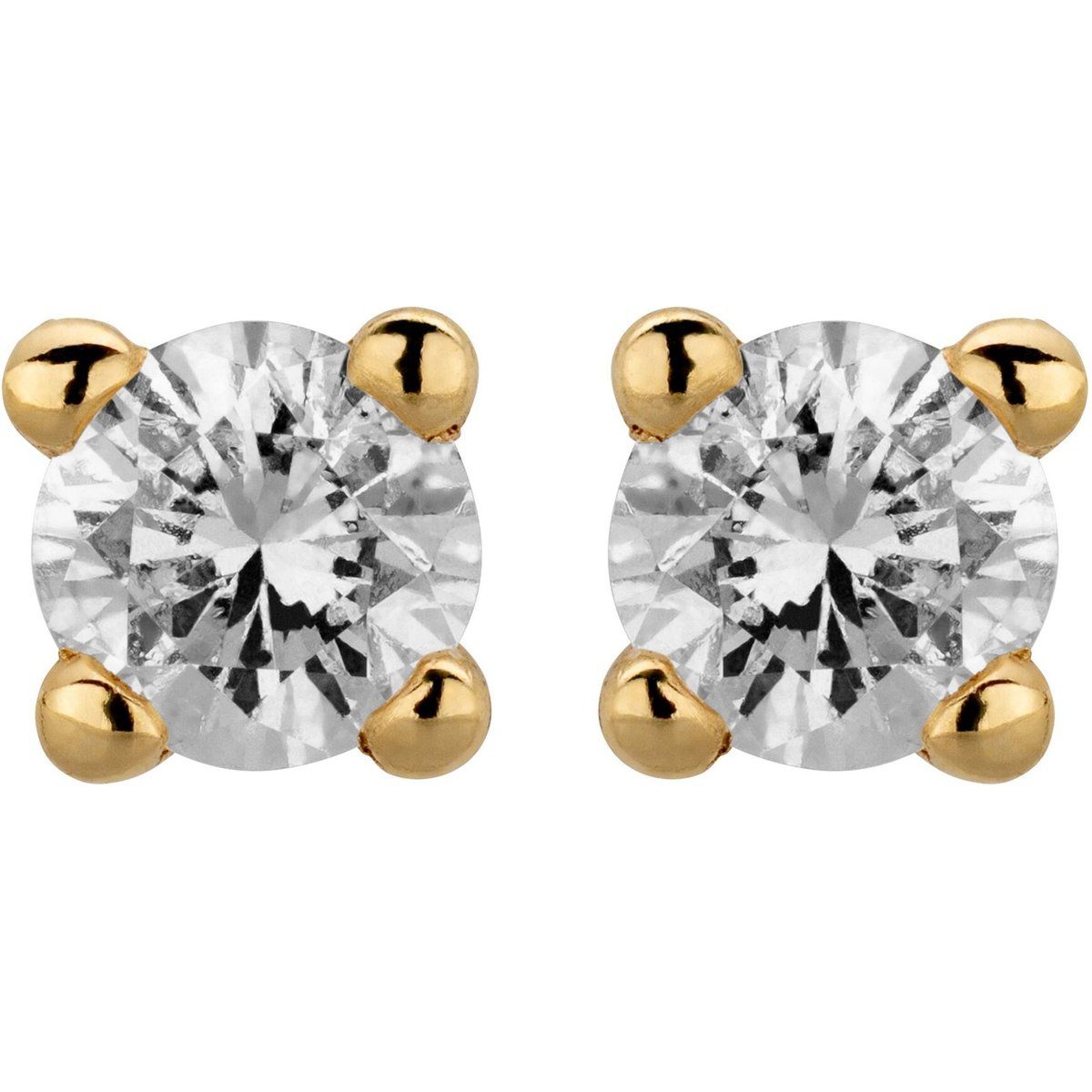 Brillant-Diamantohrstecker aus Gelbgold