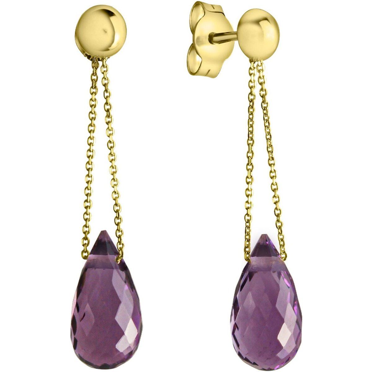 Facettierte Amethyst Tropfenohrringe