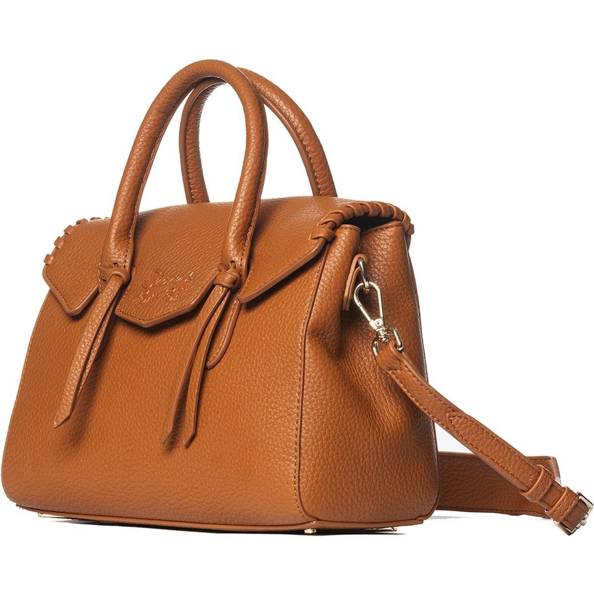 Strukturierte Henkeltasche mit Flechtdetails