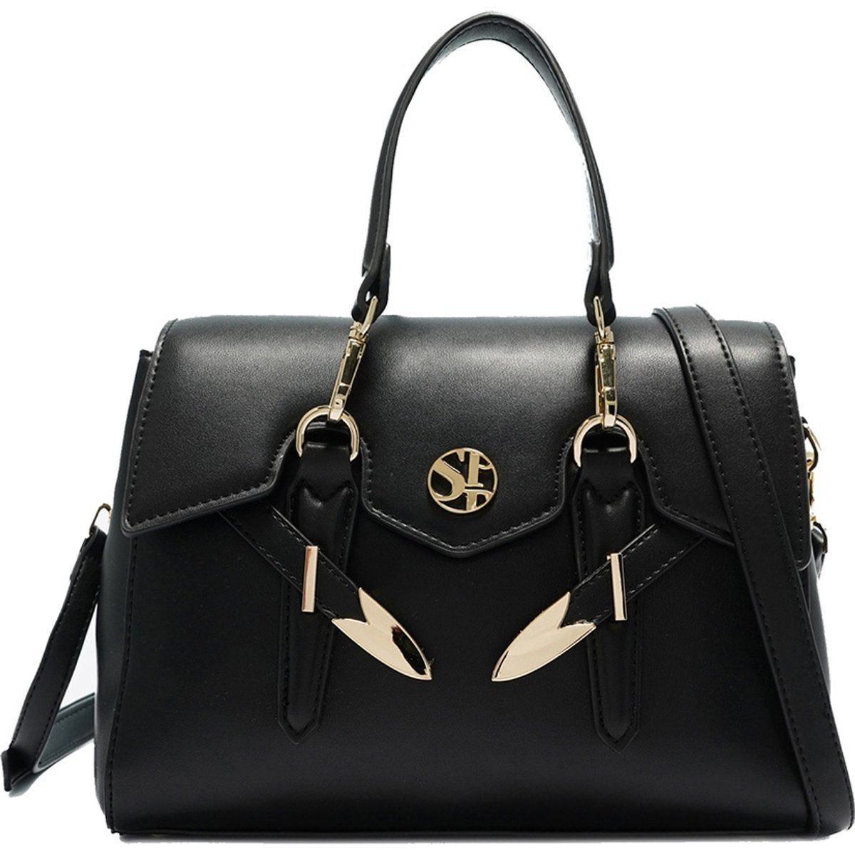 Elegante strukturierte Henkeltasche mit Akzenten