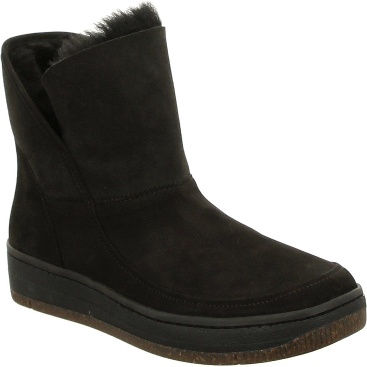 Lammfell-gefütterte Leder-Stiefeletten