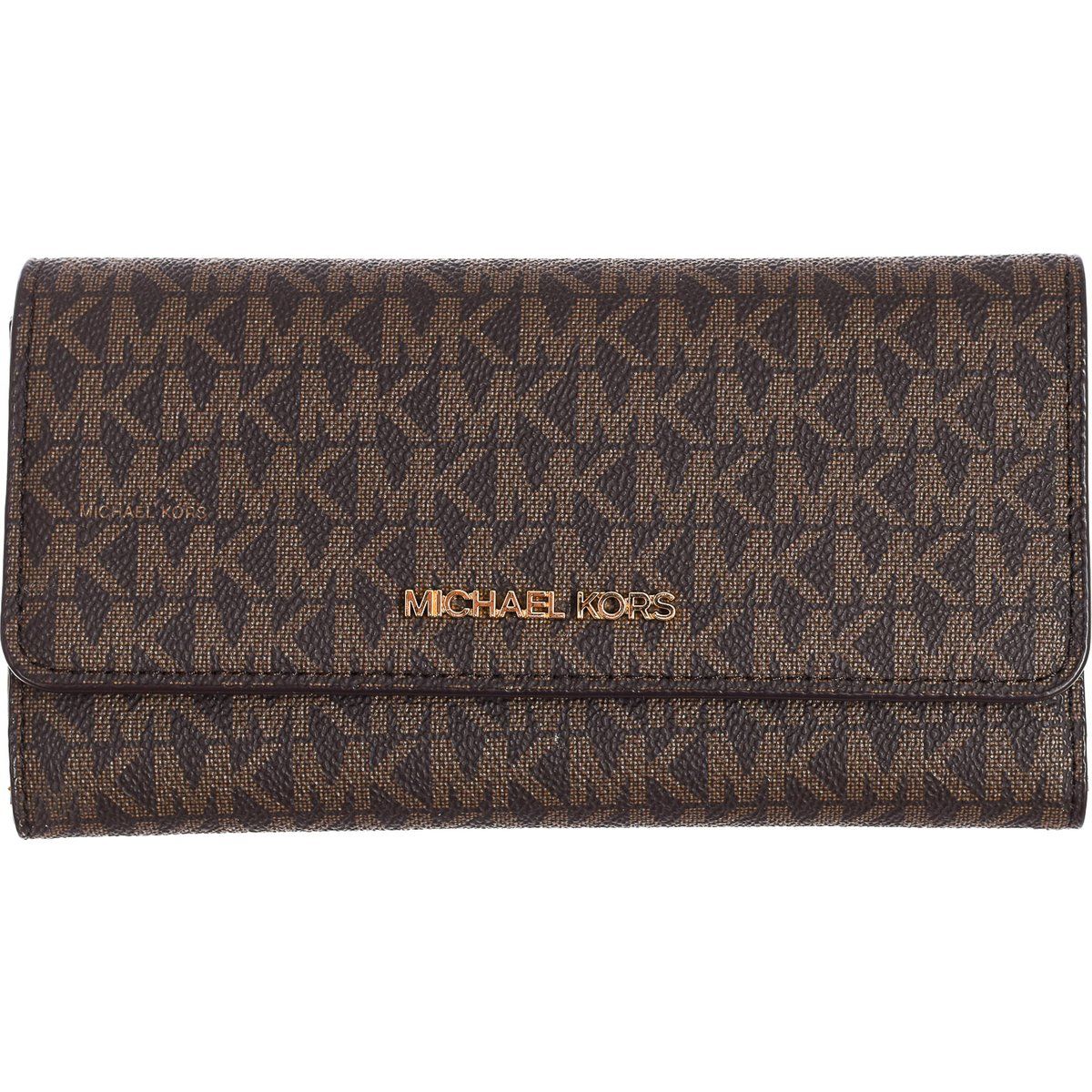 Dreifach faltbare Clutch mit Logomuster