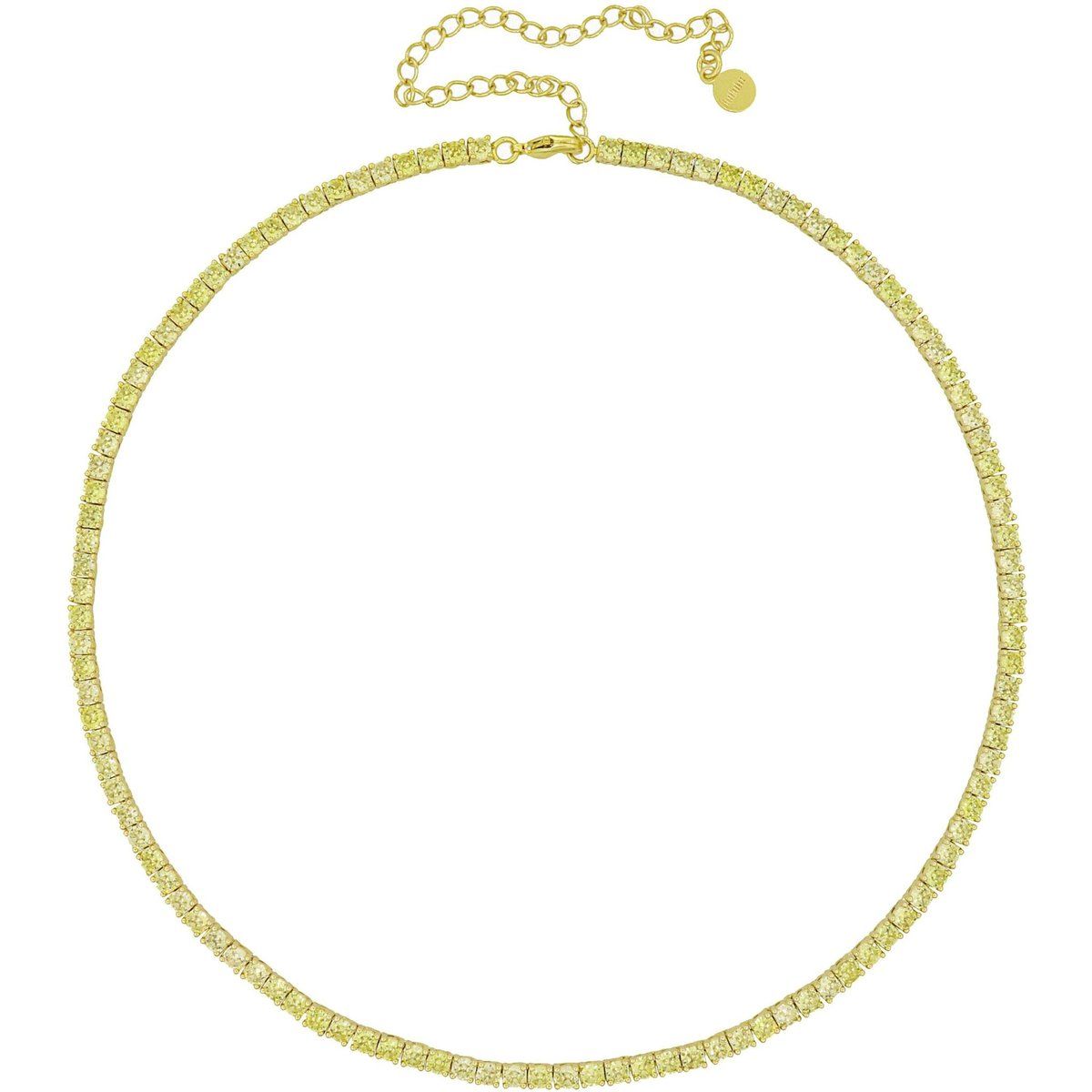 Schimmerndes Tennis-Collier mit gelben Zirkonia