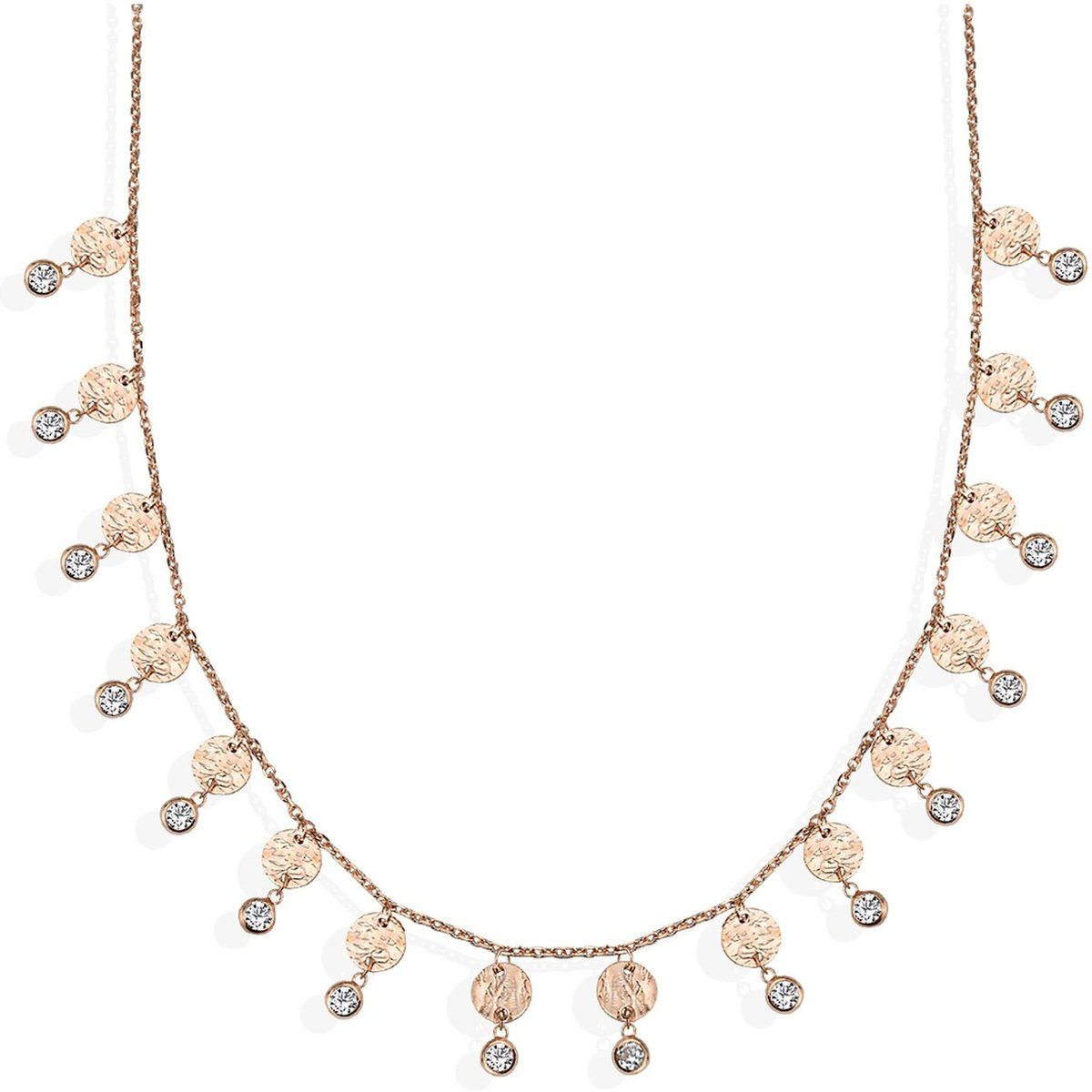 Kette mit Münzanhängern und Kristallen