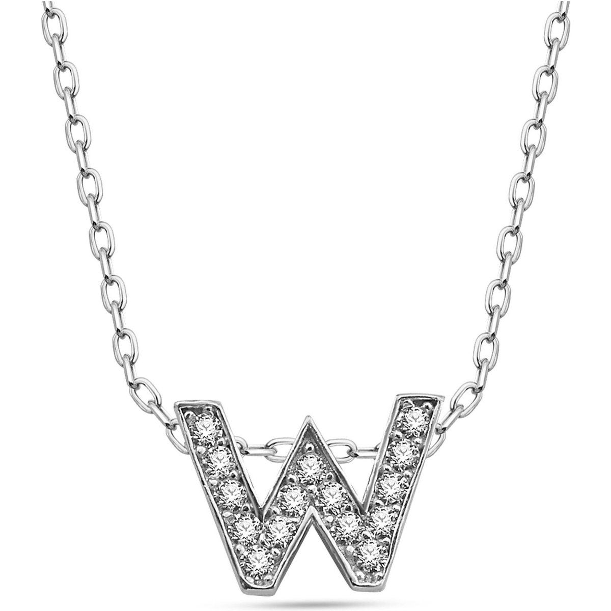 Collier mit Buchstabe W Anhänger