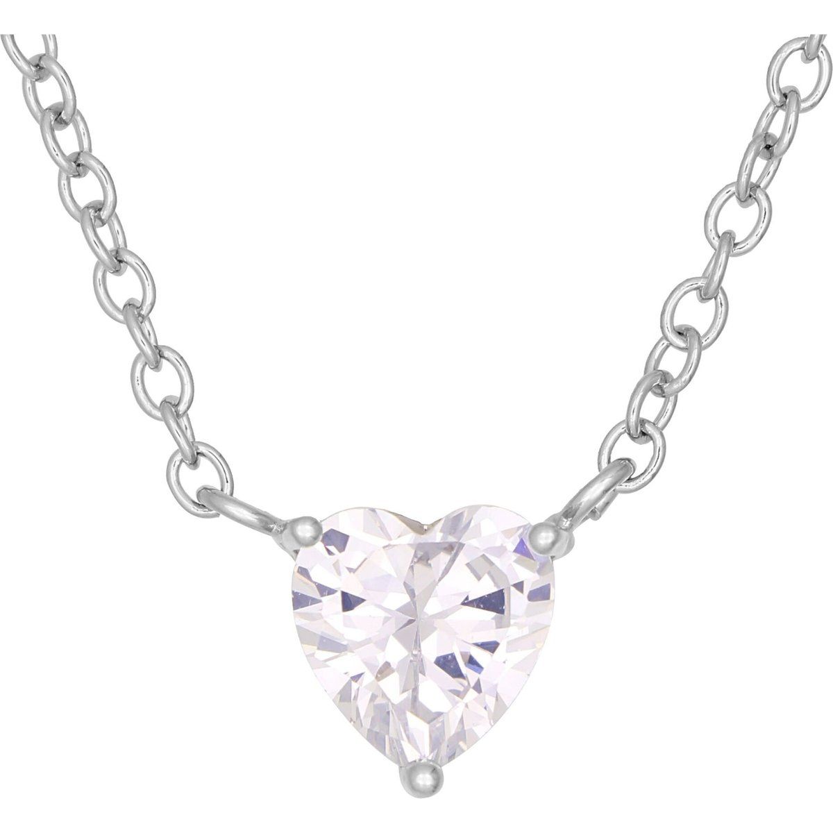 Rhodinierte Kette mit Herzanhänger