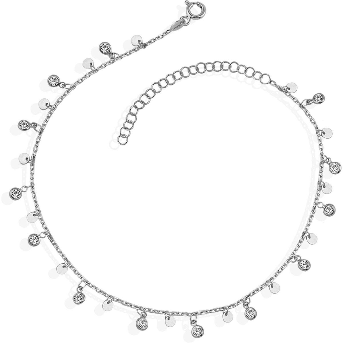 Silber-Armband mit Plättchen und Zirkonia