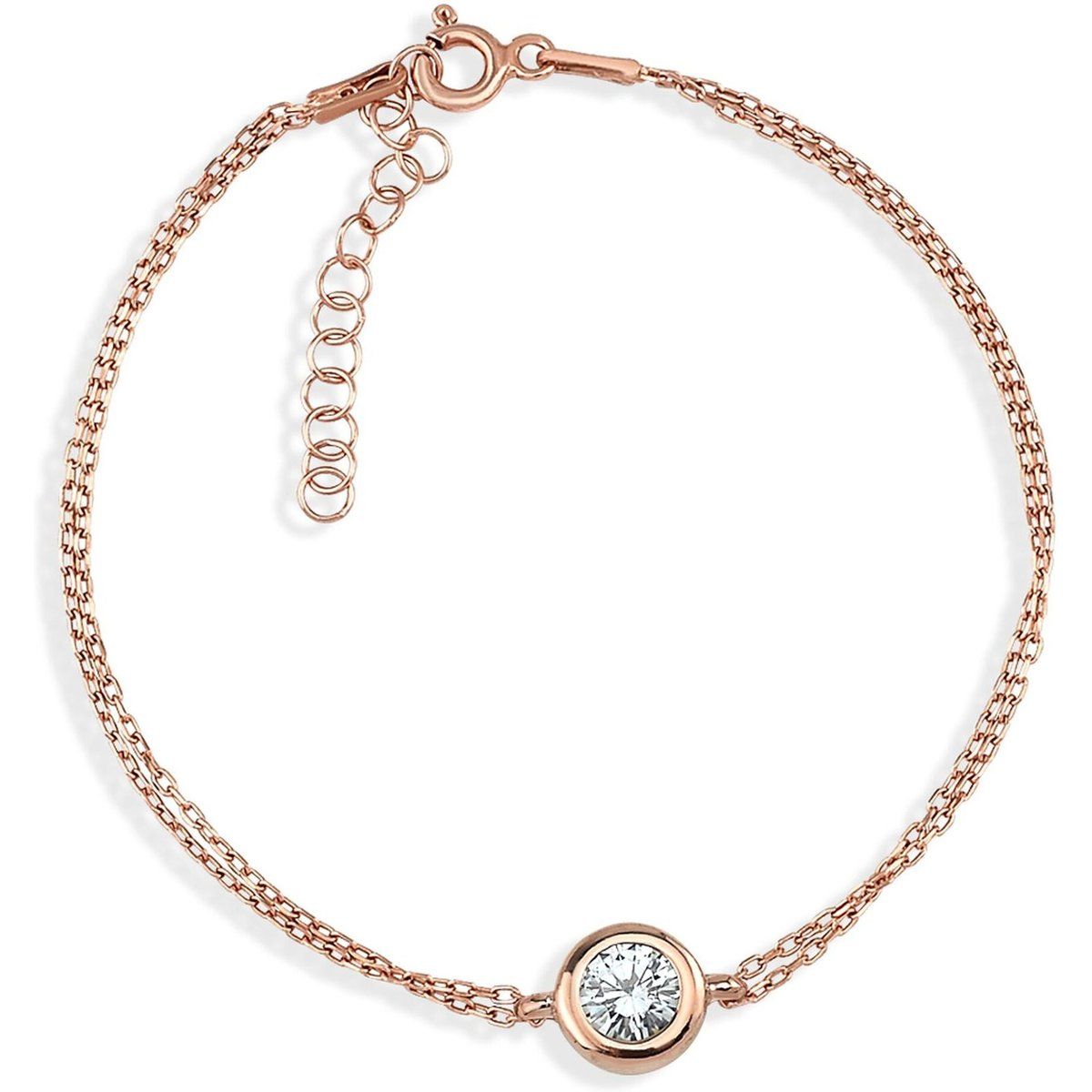 Elegantes Solitär-Armband mit Zargenfassung