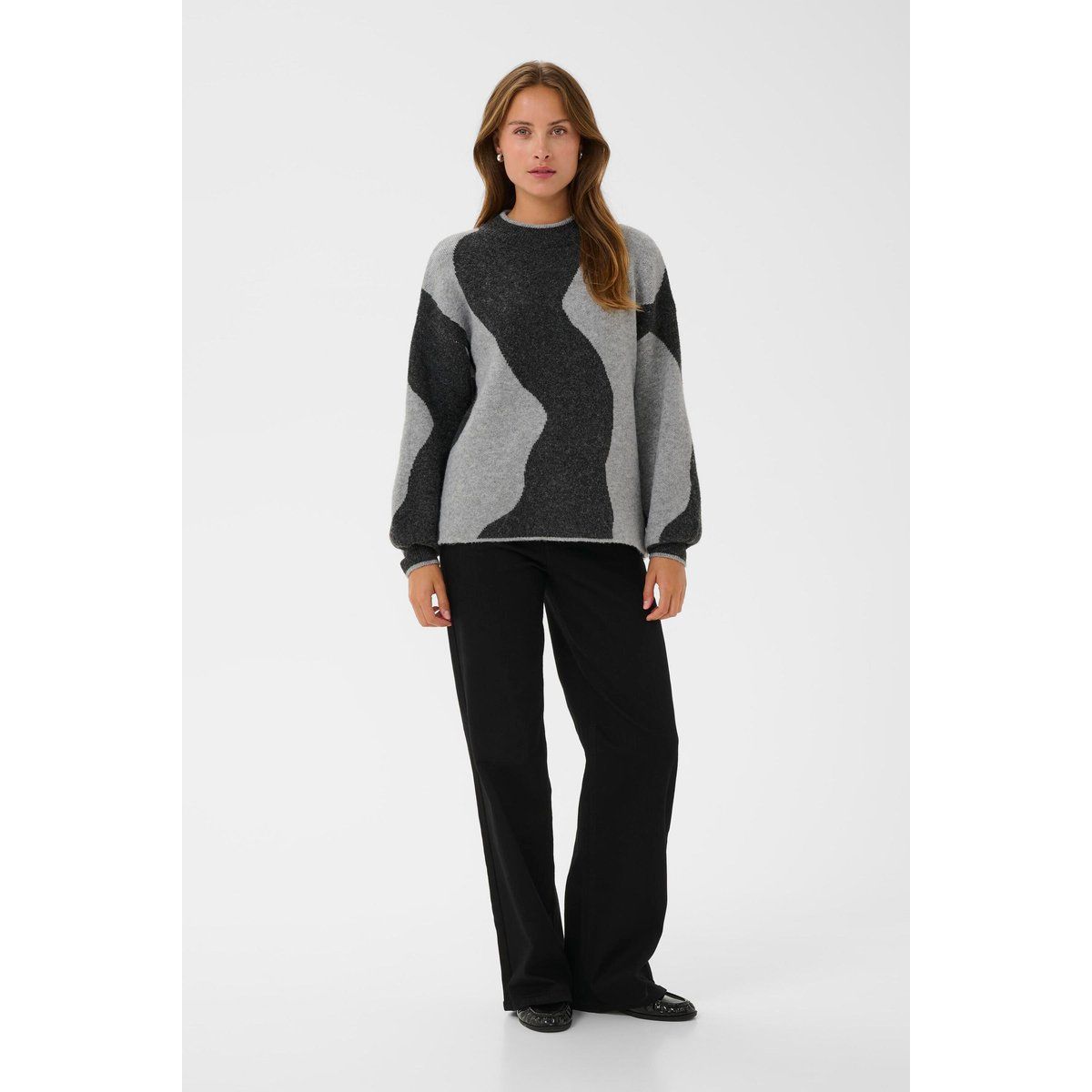 Strickpullover mit Wellenmuster