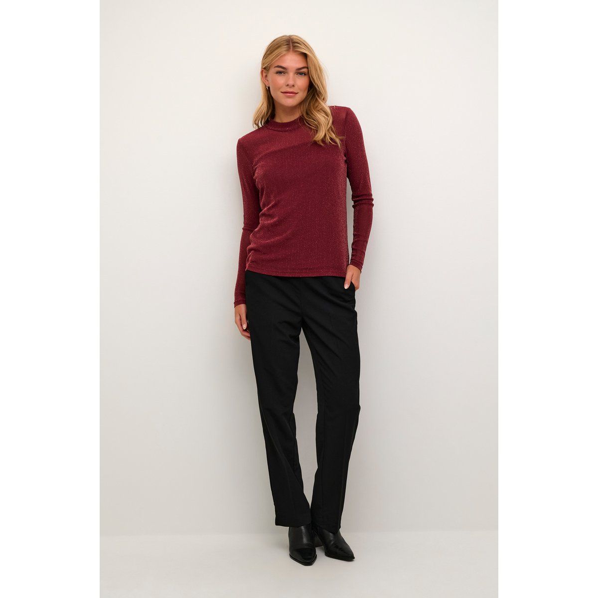 Schimmerndes Langarmtop aus Mesh