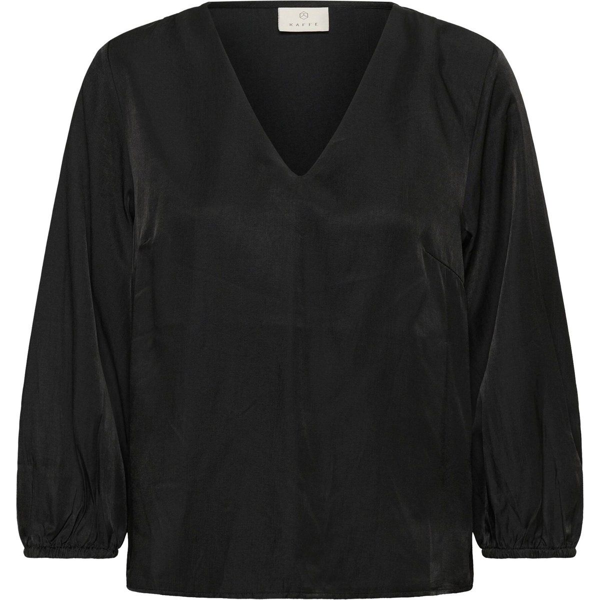 V-Ausschnitt Bluse mit Ballonärmeln