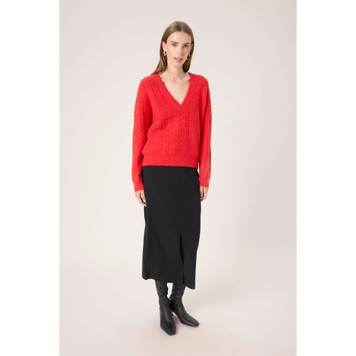 Strickpullover mit V-Ausschnitt