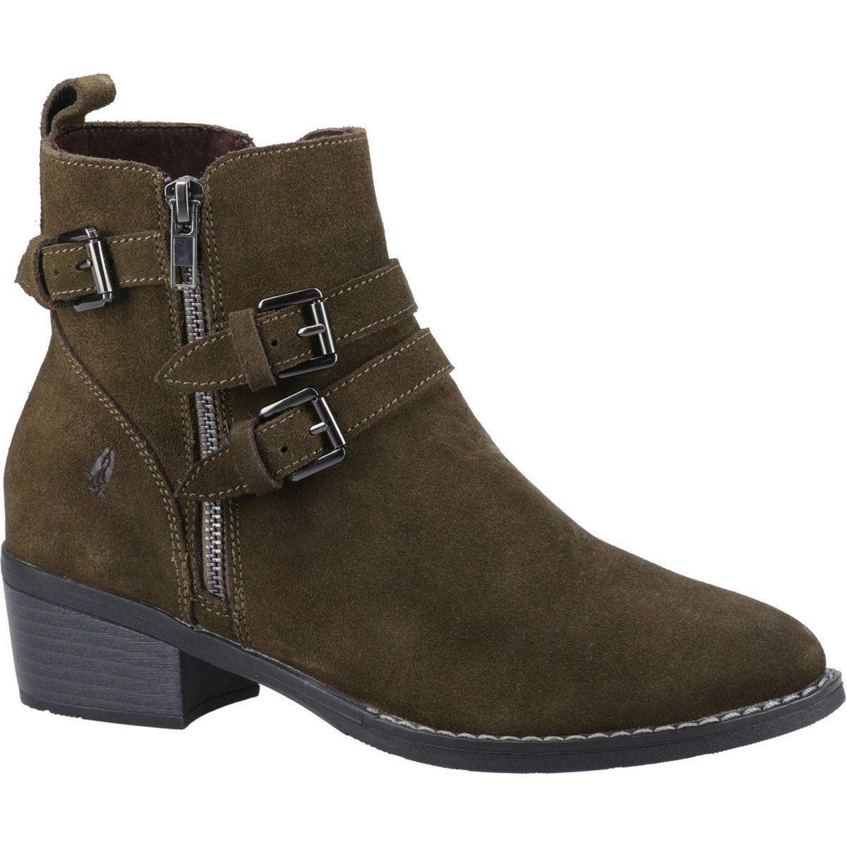 Wildleder-Stiefeletten mit Schnallen