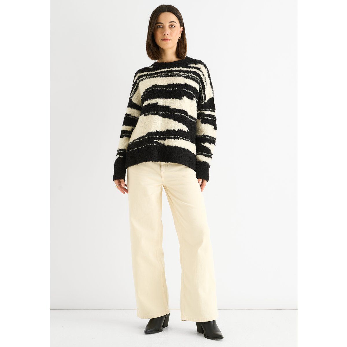 Oversized-Pullover mit abstraktem Muster