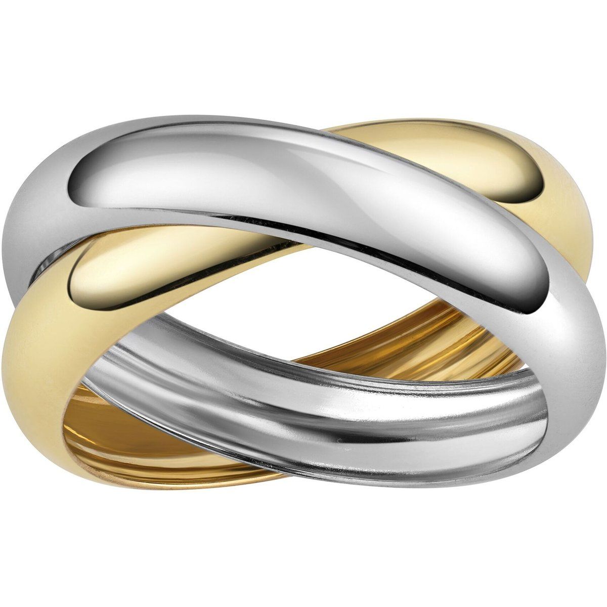 Polierter Ineinandergreifender Bicolor-Ring