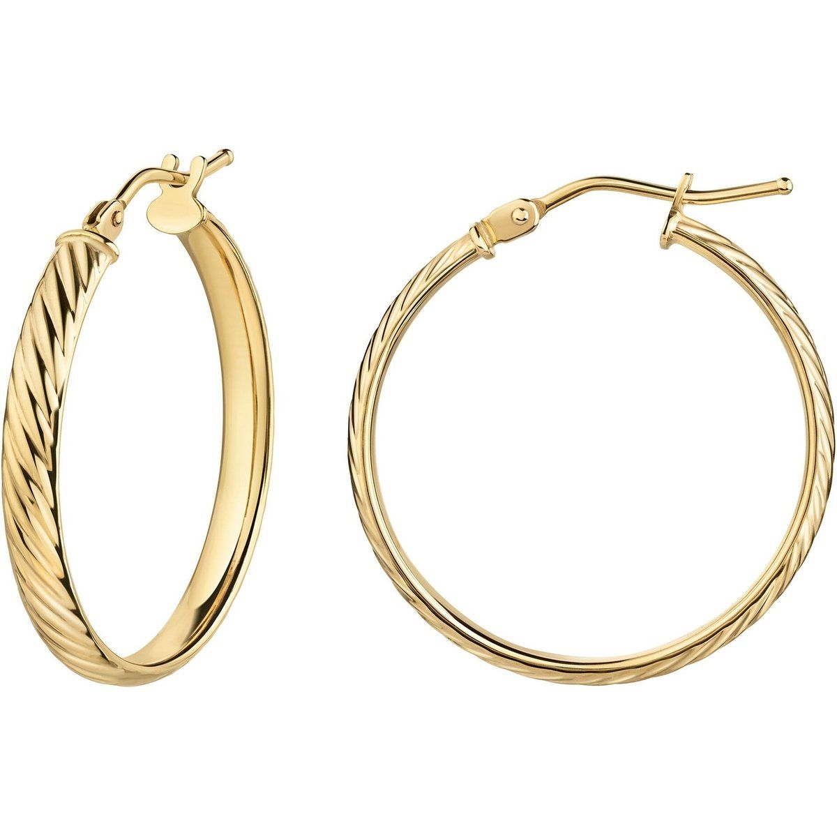 Elegante Strukturierte Goldene Creolen