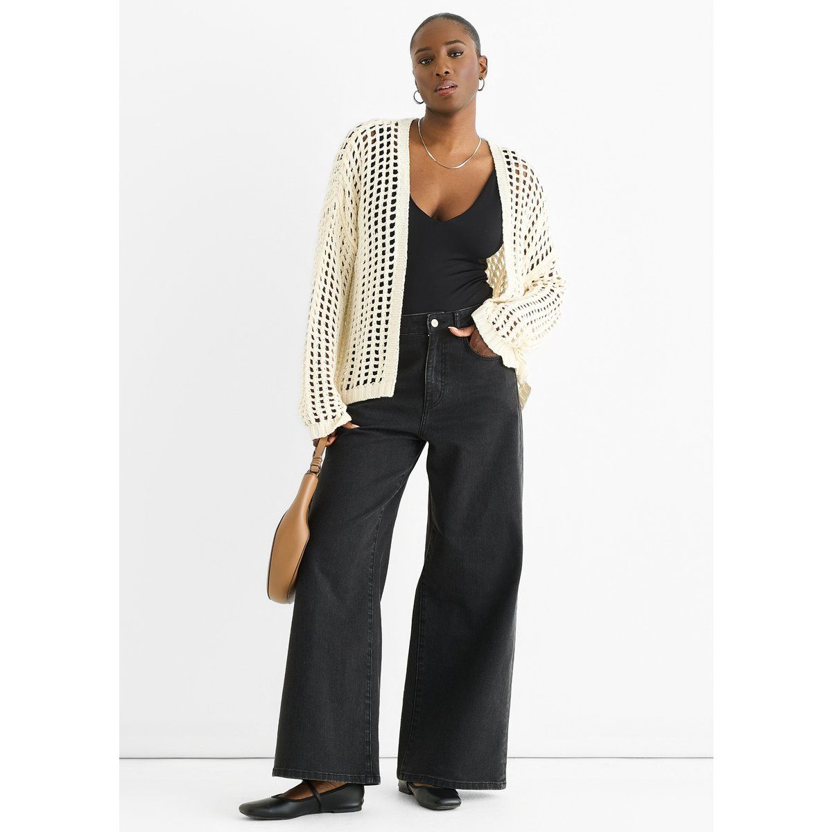 Cardigan mit grobem Strickmuster