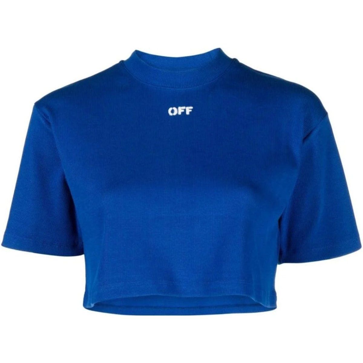 Geripptes Crop-Top mit Logo