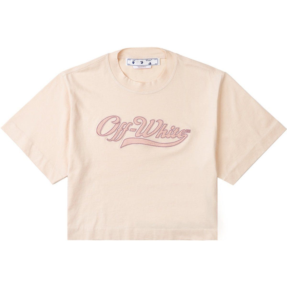 Besticktes Baseball-Logo Crop-T-Shirt