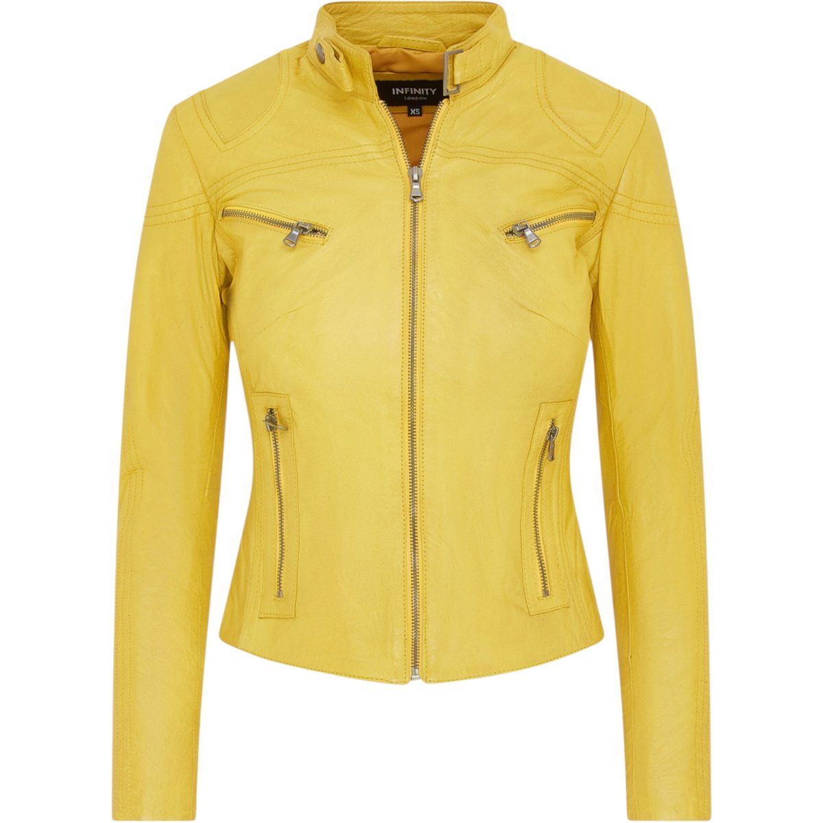 Schmal geschnittene Nappa-Leder-Bikerjacke