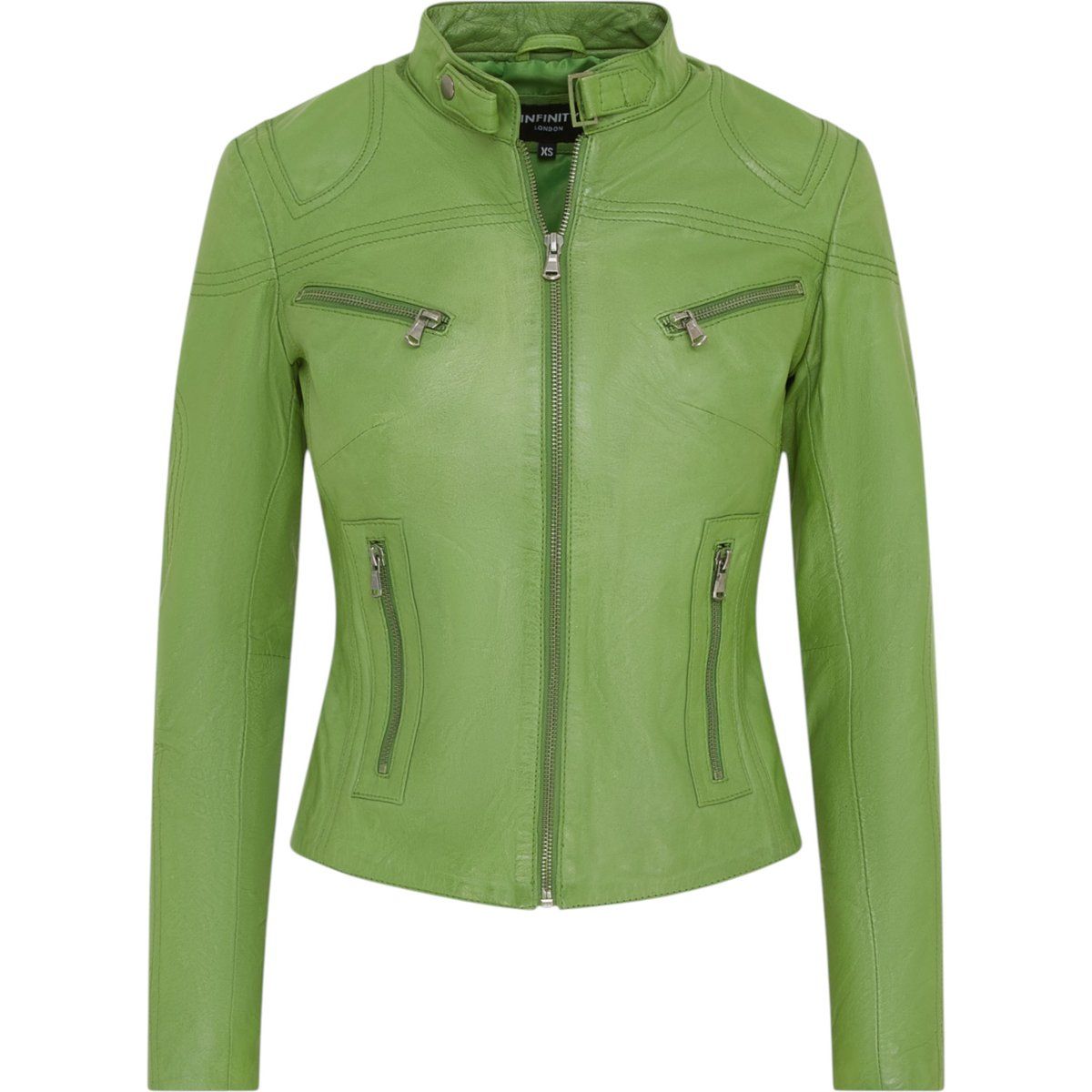 Schmal geschnittene Bikerjacke aus Nappaleder