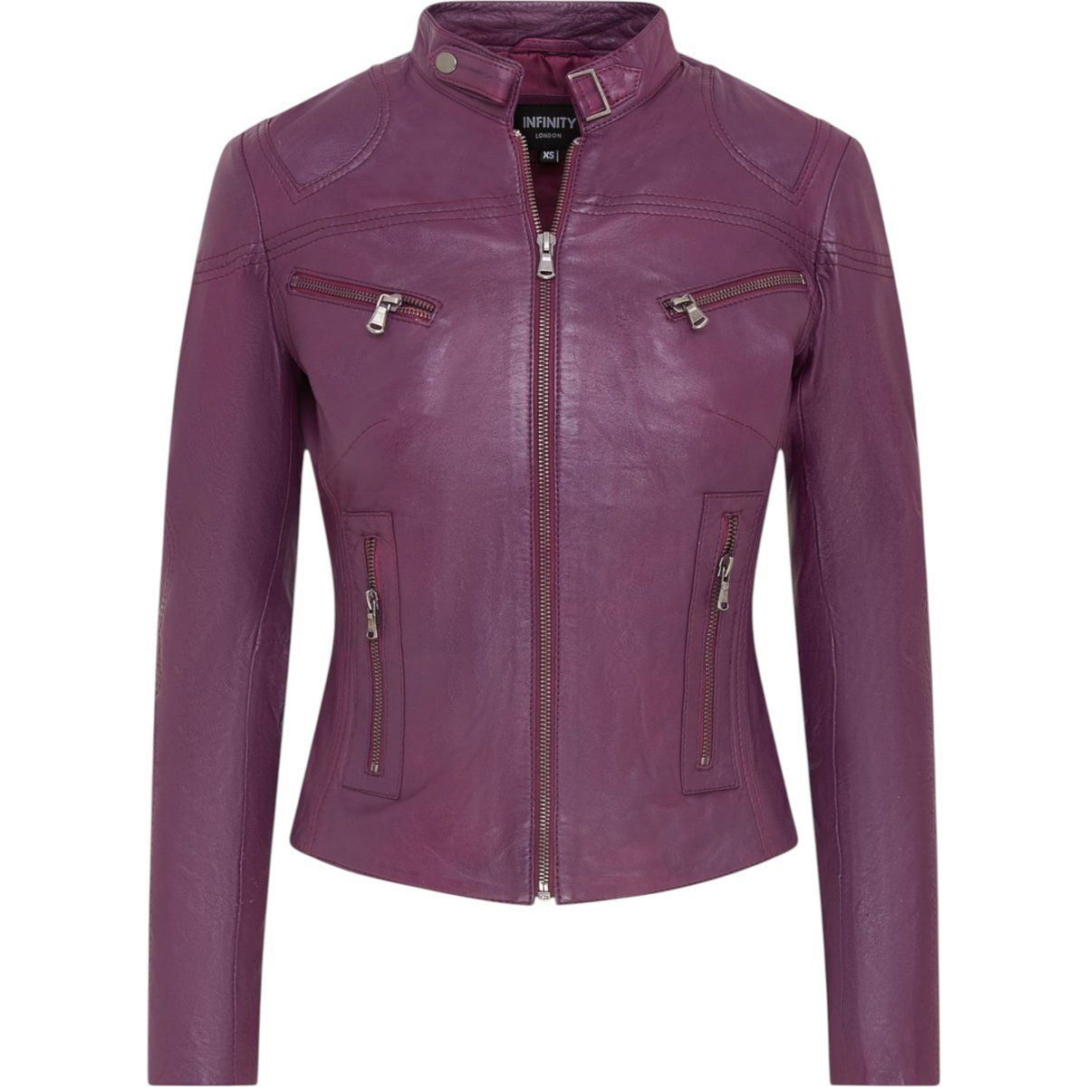 Schmal Geschnittene Leder-Bikerjacke