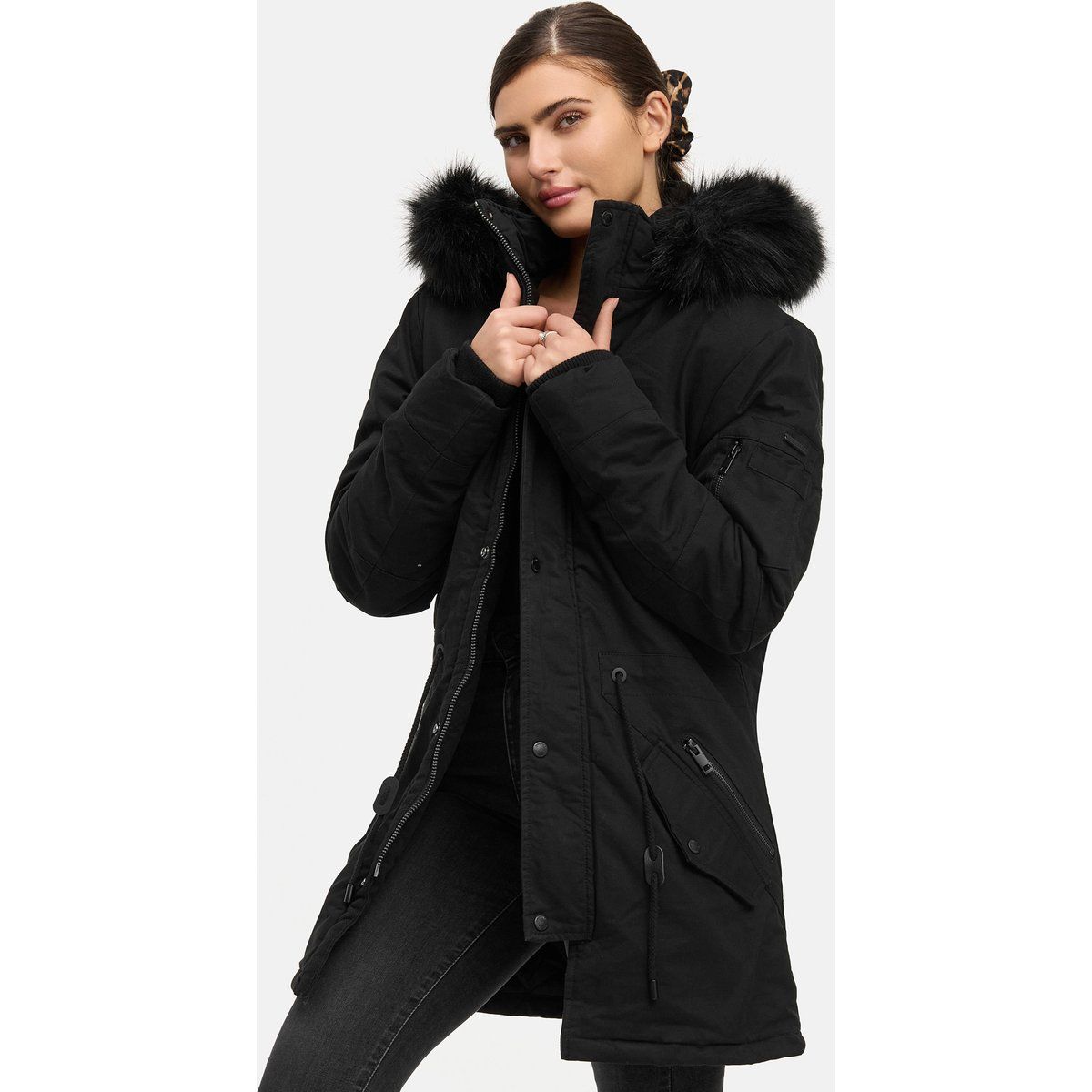 Parka mit Kunstfellbesatz an der Kapuze