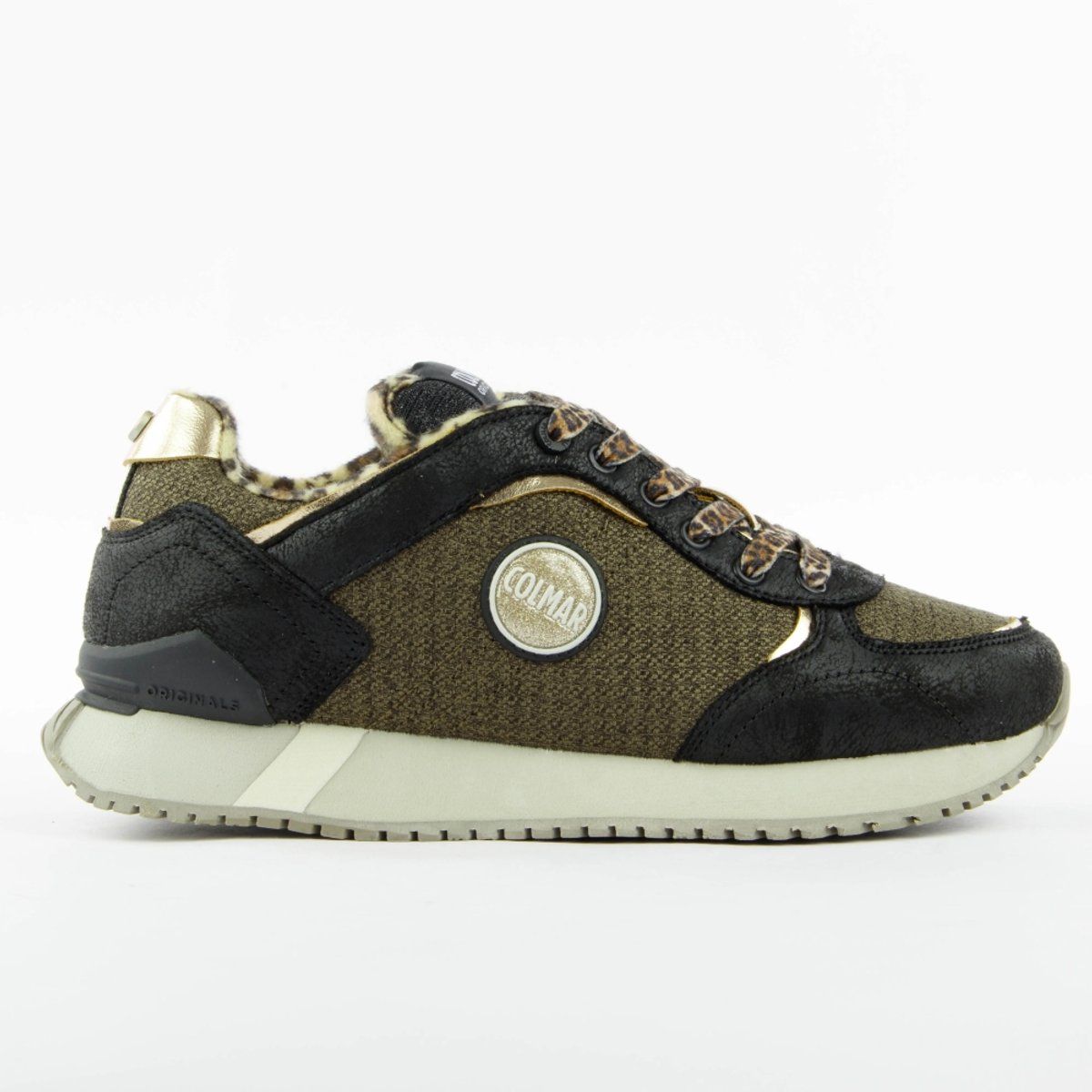 Strukturierte Sport-Sneaker mit Animal-Akzenten