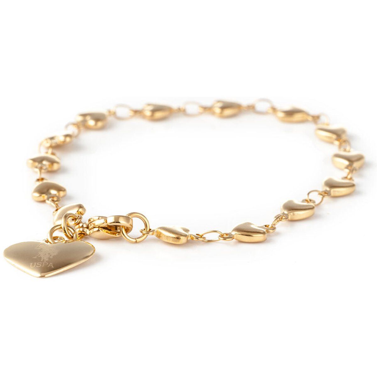 Gliederarmband mit Herzen und Logo-Anhänger