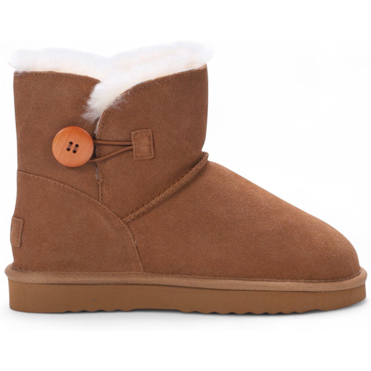 Kuschelige Lammfell-Stiefeletten mit Knopf