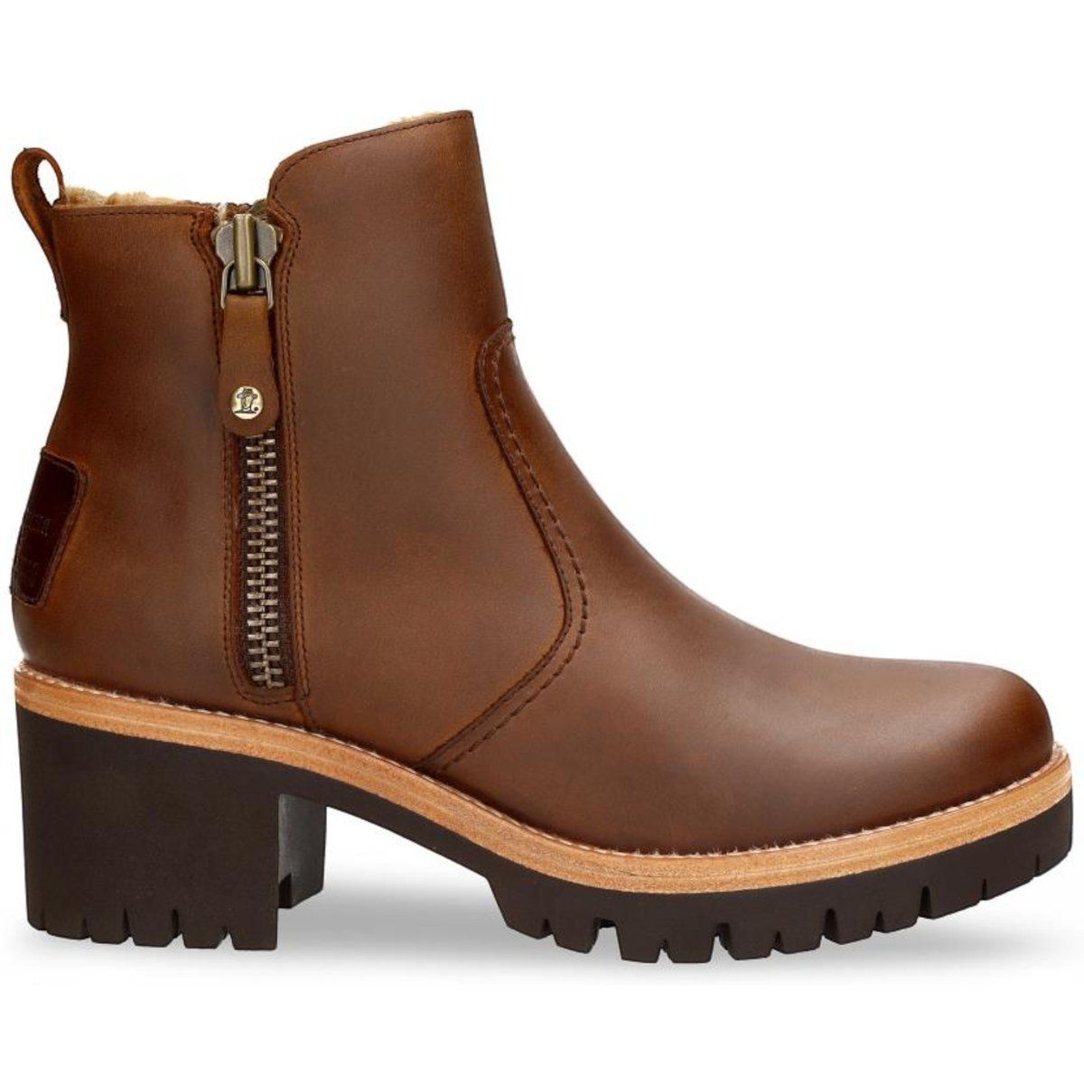 Wasserdichte Lederstiefeletten mit Absatz