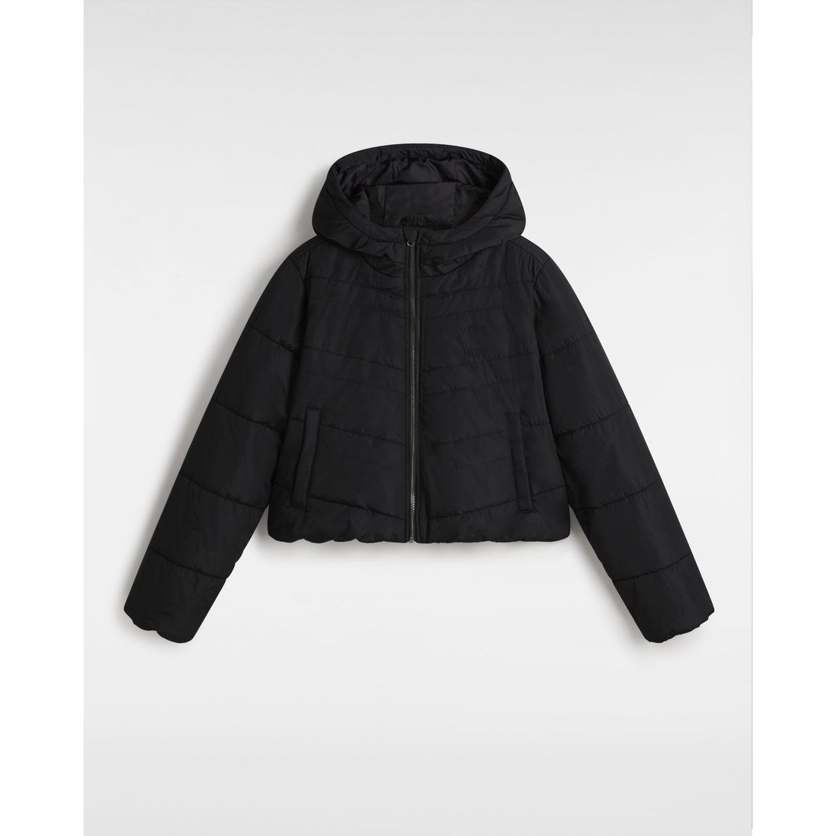 Wetterfeste Kurz-Pufferjacke mit Kapuze