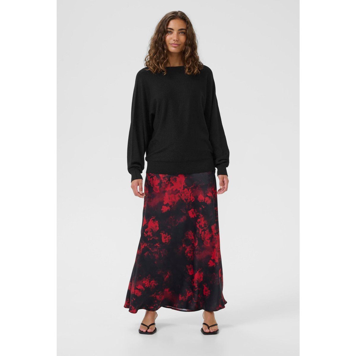Oversize-Strickpullover mit weitem Ausschnitt