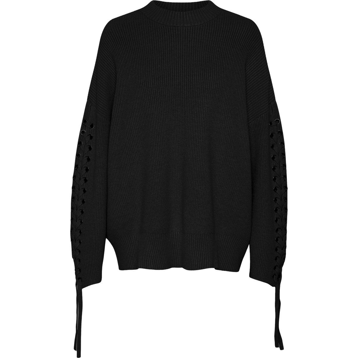 Oversize-Strickpullover mit Schnürdetails an den Ärmeln