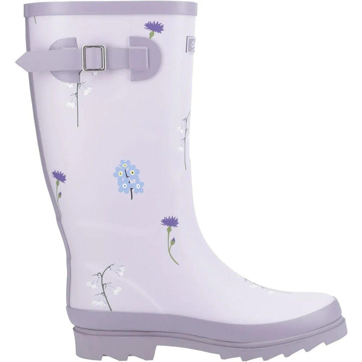 Wadenhohe Gummistiefel mit Wildblumenmuster