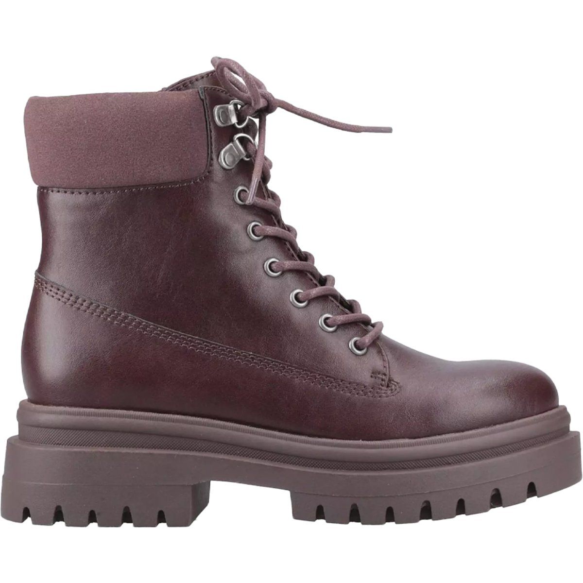 Schnürstiefeletten mit klobiger Plateausohle
