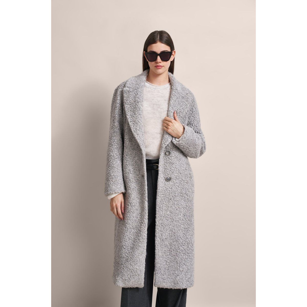 Oversized Wollmix Teddy-Mantel