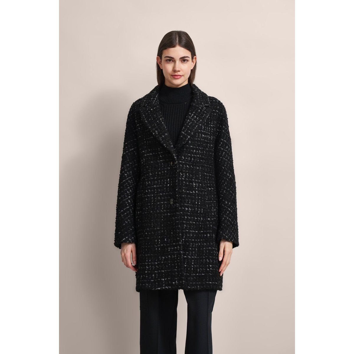 Strukturierter Wollmantel im Oversized-Schnitt