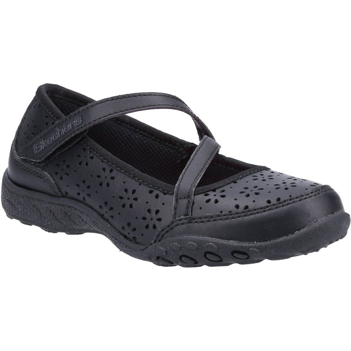 Leder-Mary-Janes mit Perforationen