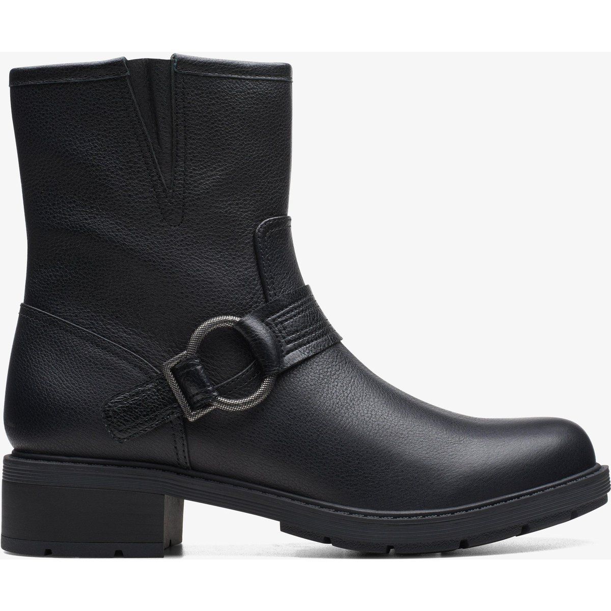 Robuste halbhohe Lederstiefel im Biker-Stil