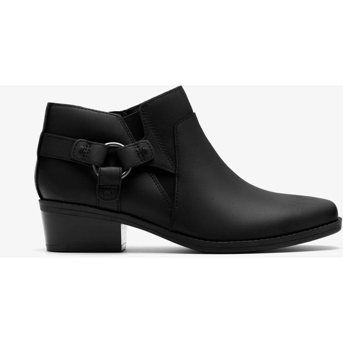 Lederstiefelette mit Schnallen- und Riemendetail