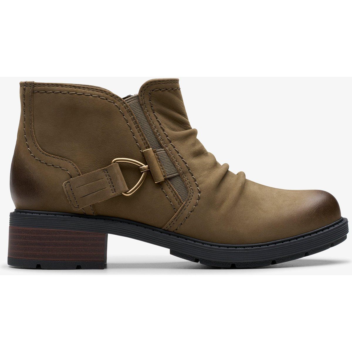 Stiefeletten aus gerafftem Nubukleder